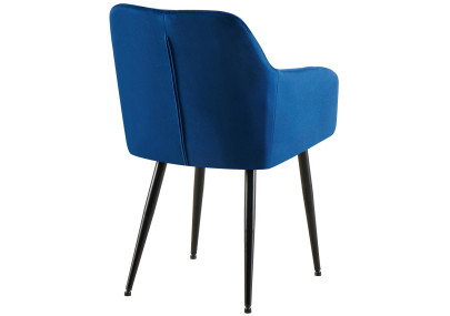 Ensemble de 2 chaises de salle à manger Monett en velours bleu foncé