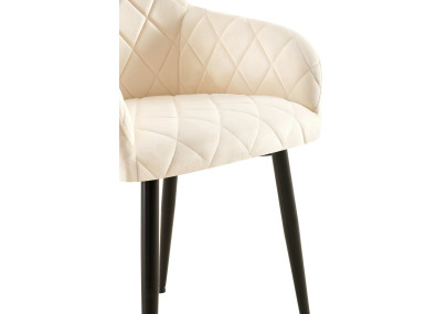 Ensemble de 2 chaises de salle à manger Monett en velours crème B