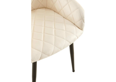 Ensemble de 2 chaises de salle à manger Monett en velours crème B