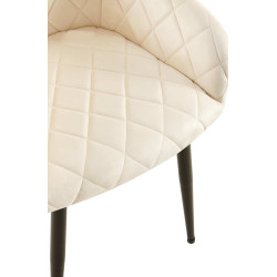 Ensemble de 2 chaises de salle à manger Monett en velours crème B