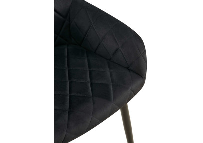 Ensemble de 2 chaises de salle à manger Monett, velours, B, noir