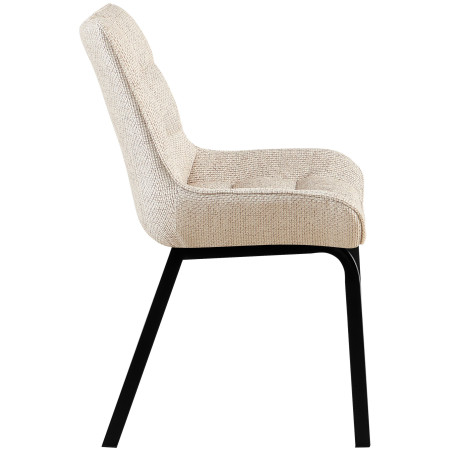 Ensemble de 2 chaises Saranda, tissu noir et ivoire