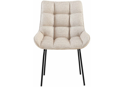 Ensemble de 2 chaises Saranda, tissu noir et ivoire