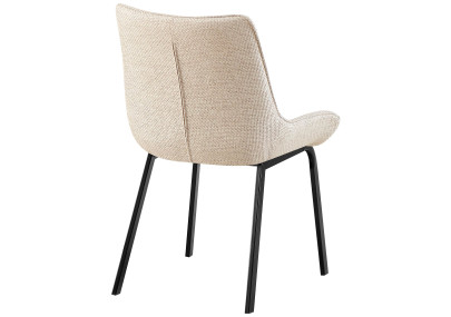 Ensemble de 2 chaises Saranda, tissu noir et ivoire