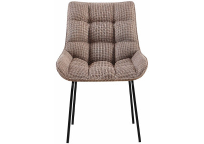 Ensemble de 2 chaises Saranda, tissu noir et marron terre