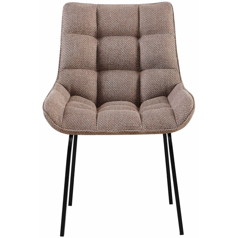 Ensemble de 2 chaises Saranda, tissu noir et marron terre