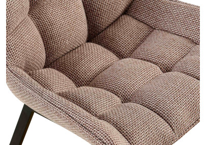 Ensemble de 2 chaises Saranda, tissu noir et marron terre