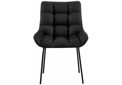 Ensemble de 2 chaises Saranda, tissu noir et gris titane