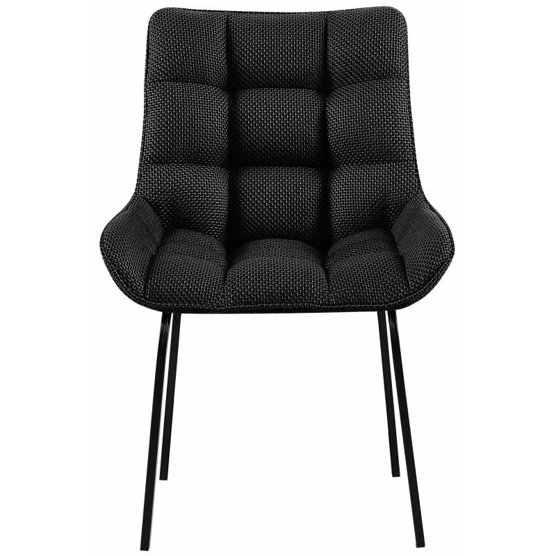 Ensemble de 2 chaises Saranda, tissu noir et gris titane