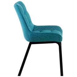 Ensemble de 2 chaises Saranda, tissu, noir/turquoise