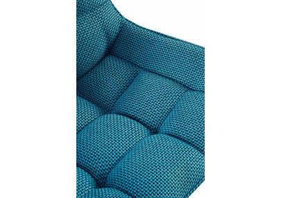 Ensemble de 2 chaises Saranda, tissu, noir/turquoise