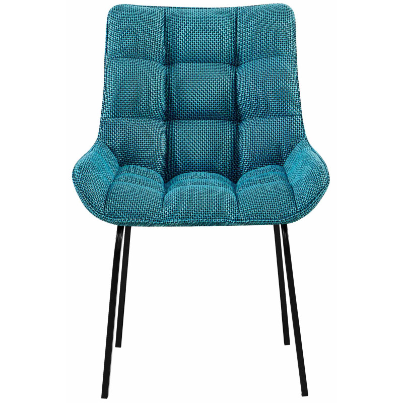 Ensemble de 2 chaises Saranda, tissu, noir/turquoise