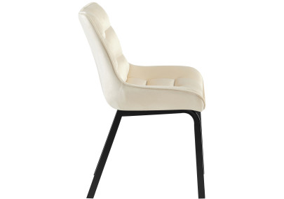 Ensemble de 2 chaises Saranda en velours crème