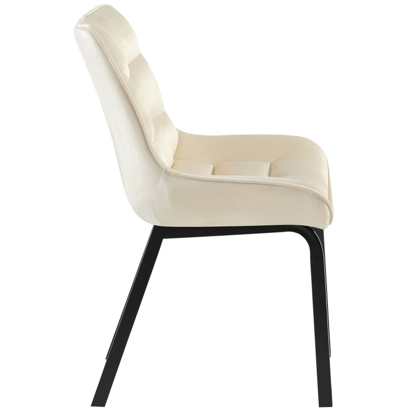 Ensemble de 2 chaises Saranda en velours crème