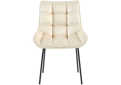 Ensemble de 2 chaises Saranda en velours crème