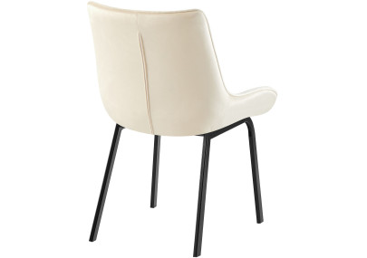 Ensemble de 2 chaises Saranda en velours crème