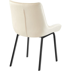 Ensemble de 2 chaises Saranda en velours crème