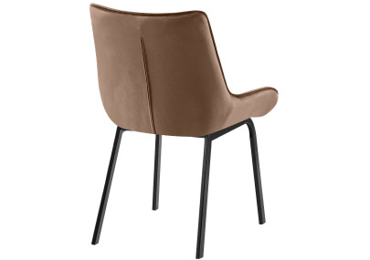 Ensemble de 2 chaises Saranda en velours marron