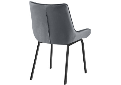 Ensemble de 2 chaises Saranda en velours gris foncé