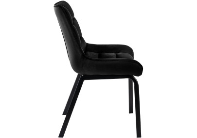 Ensemble de 2 chaises Saranda en velours noir