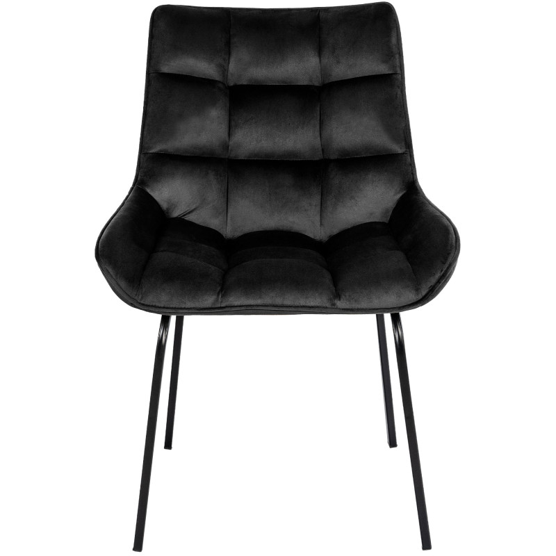 Ensemble de 2 chaises Saranda en velours noir