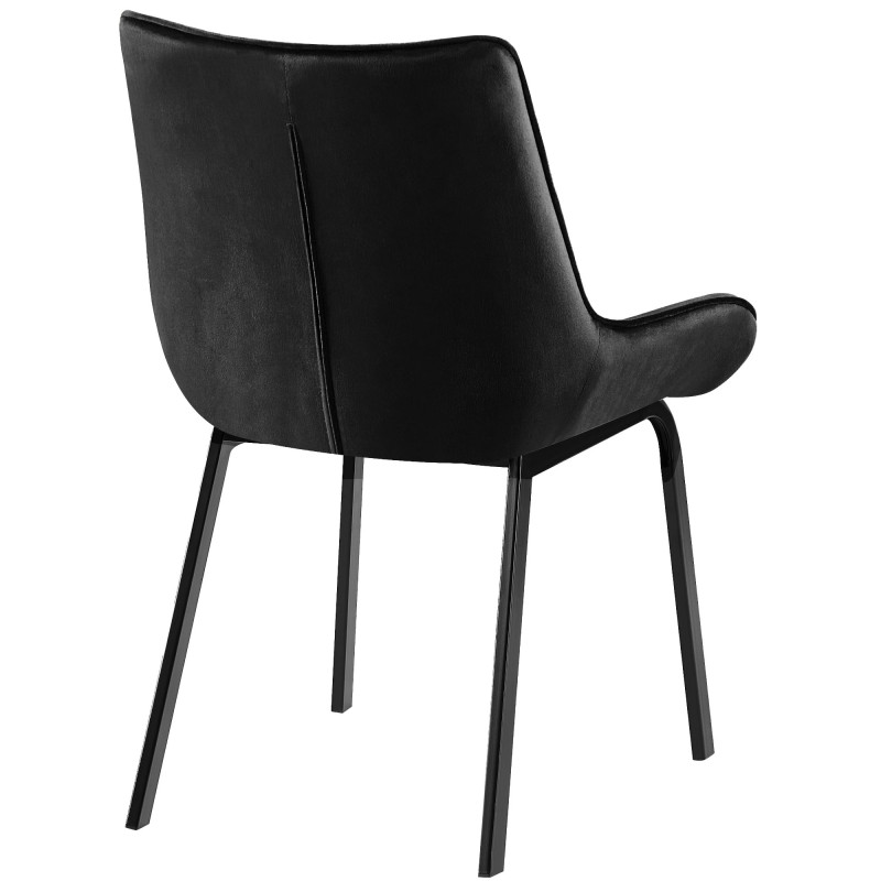 Ensemble de 2 chaises Saranda en velours noir