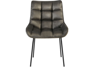 Ensemble de 2 chaises Saranda en velours anthracite