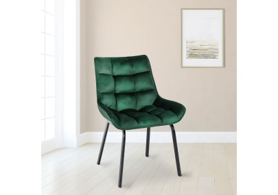 Ensemble de 2 chaises Saranda, velours vert