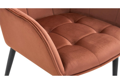 Ensemble de 2 chaises de salle à manger Ferndale en velours marron