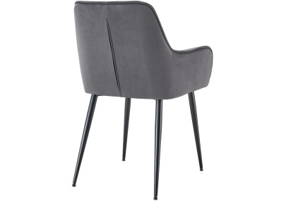 Ensemble de 2 chaises de salle à manger Ferndale en velours gris foncé