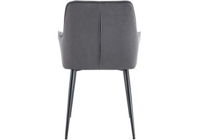 Ensemble de 2 chaises de salle à manger Ferndale en velours gris foncé