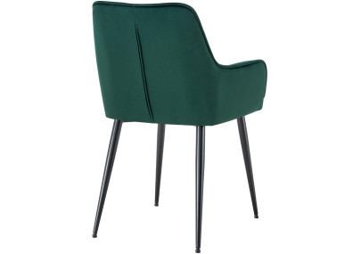 Ensemble de 2 chaises de salle à manger Ferndale en velours vert foncé