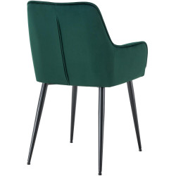 Ensemble de 2 chaises de salle à manger Ferndale en velours vert foncé