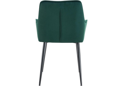 Ensemble de 2 chaises de salle à manger Ferndale en velours vert foncé