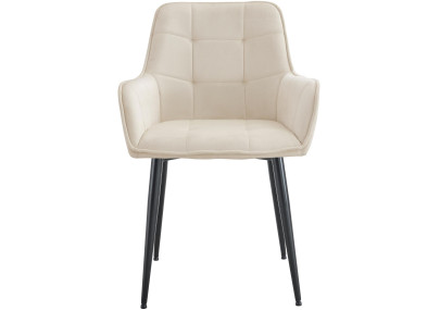 Ensemble de 2 chaises de salle à manger Ferndale, velours, crème