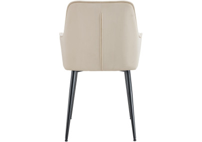 Ensemble de 2 chaises de salle à manger Ferndale, velours, crème