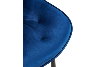 Ensemble de 2 chaises de salle à manger Wallace en velours bleu