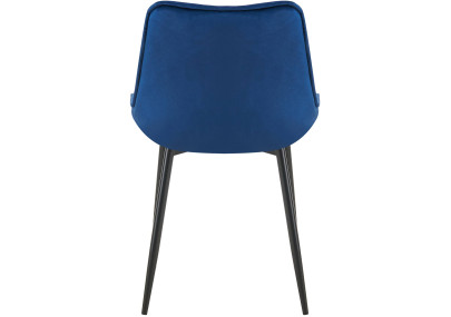 Ensemble de 2 chaises de salle à manger Wallace en velours bleu