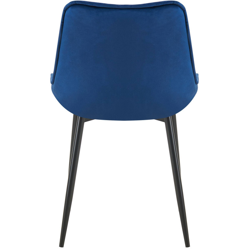 Ensemble de 2 chaises de salle à manger Wallace en velours bleu
