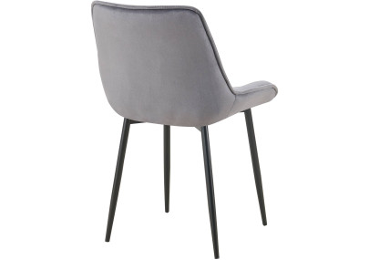 Ensemble de 2 chaises de salle à manger Wallace en velours gris foncé
