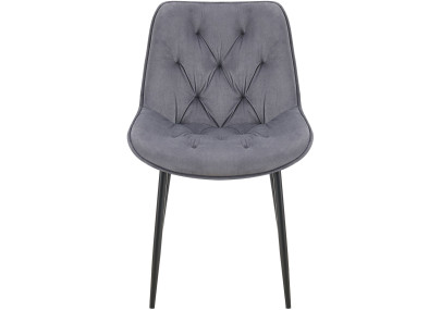 Ensemble de 2 chaises de salle à manger Wallace en velours gris foncé