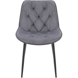 Ensemble de 2 chaises de salle à manger Wallace en velours gris foncé