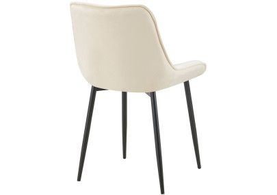 Ensemble de 2 chaises de salle à manger Wallace en velours crème