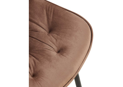 Ensemble de 2 chaises de salle à manger Wallace en velours marron