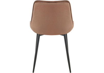 Ensemble de 2 chaises de salle à manger Wallace en velours marron