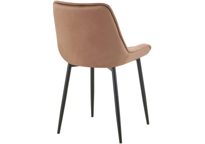 Ensemble de 2 chaises de salle à manger Wallace en velours marron