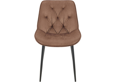 Ensemble de 2 chaises de salle à manger Wallace en velours marron