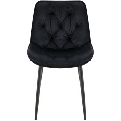 Ensemble de 2 chaises de salle à manger Wallace en velours noir