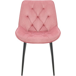 Ensemble de 2 chaises de salle à manger Wallace en velours rose