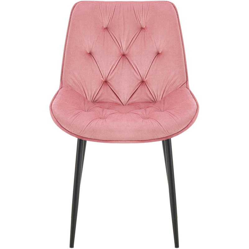 Ensemble de 2 chaises de salle à manger Wallace en velours rose